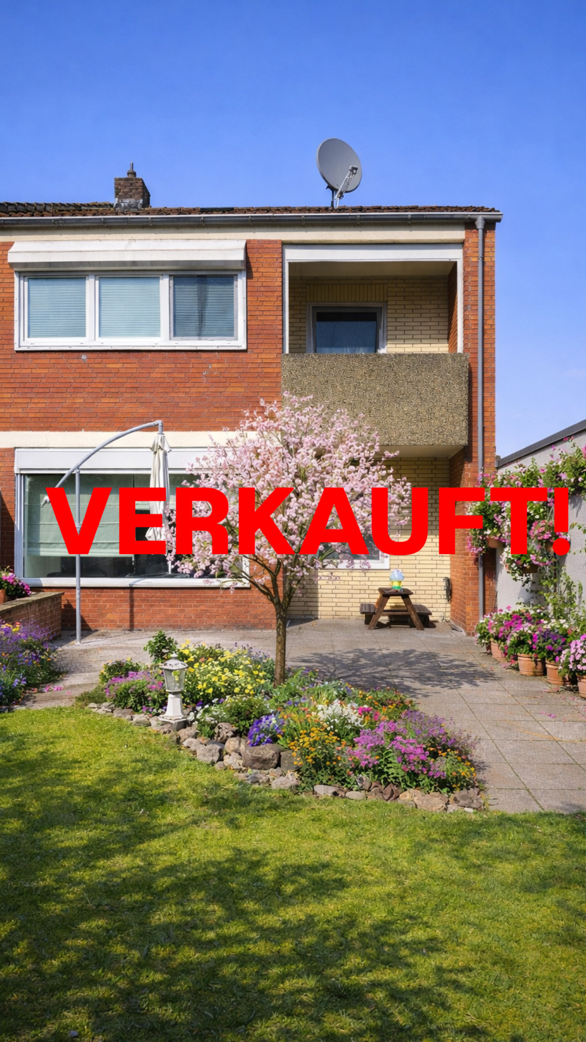 VERKAUFT!”Ein Zuhause zum Ankommen- Reihenendhaus mit sonnigem Südgarten und 2 Garagen in Lörick